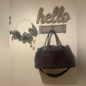 Quilted black TRAVEL BAG